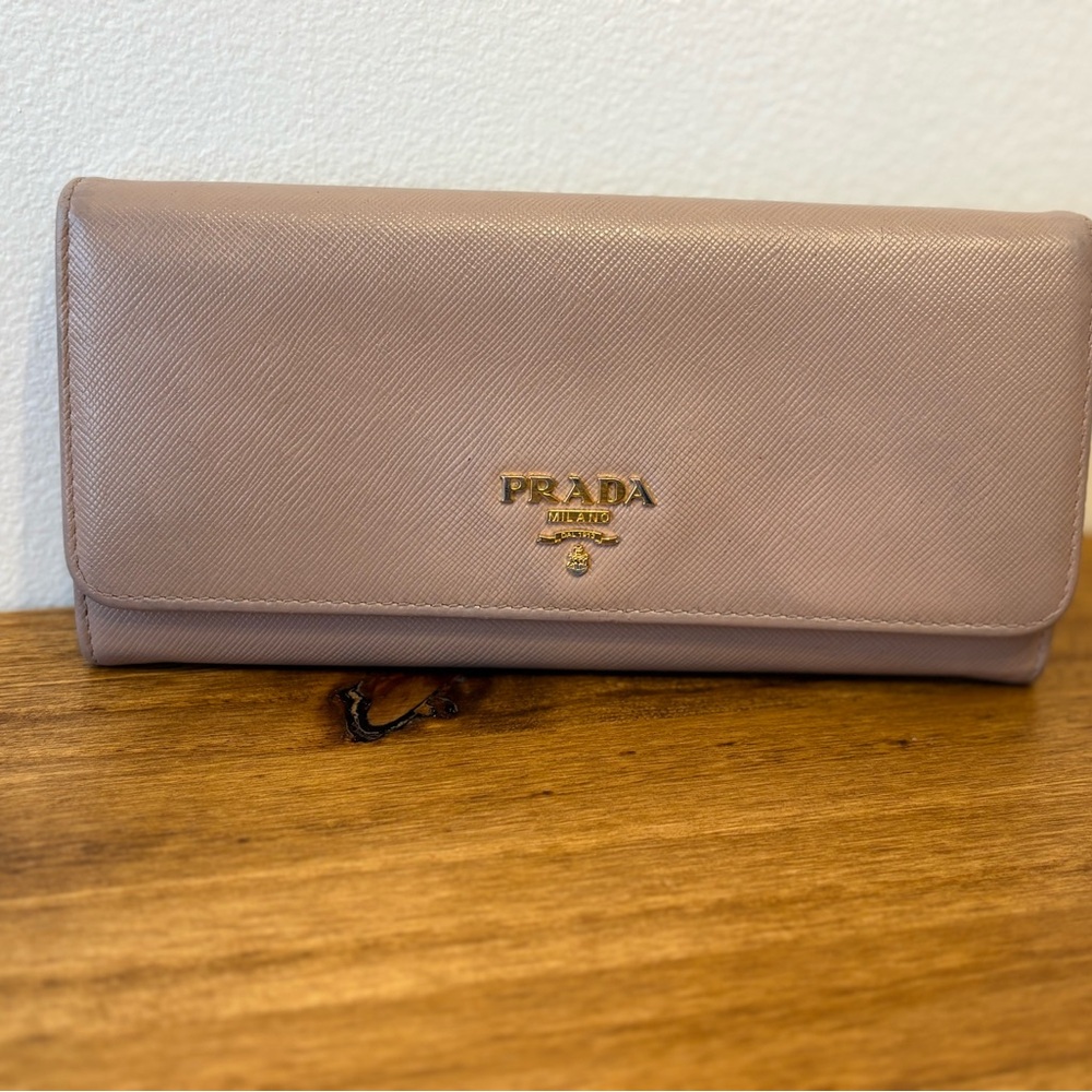 PRADA Saffiano Leather Wallet CAMMEO